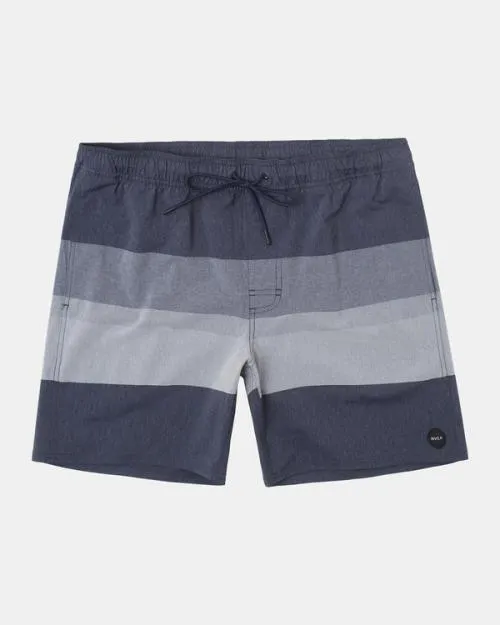Rvca Westport Yarndye Elastic Waist Boardshorts 17034 Moody Blue Men Boardshorts
