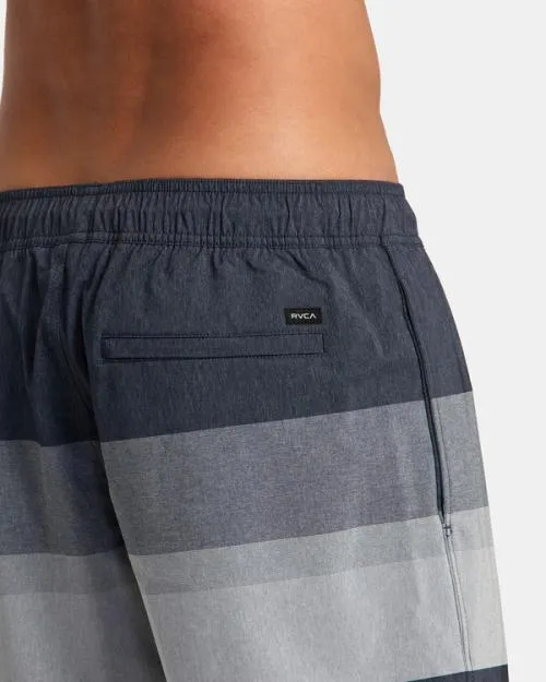 Rvca Westport Yarndye Elastic Waist Boardshorts 17034 Moody Blue Men Boardshorts