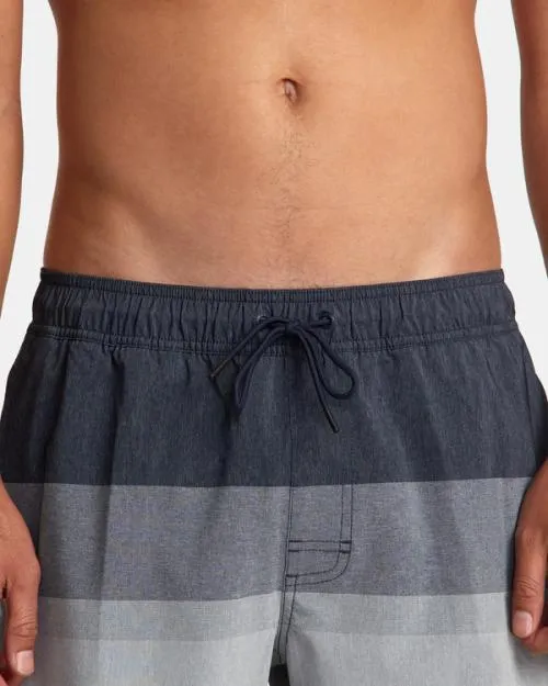 Rvca Westport Yarndye Elastic Waist Boardshorts 17034 Moody Blue Men Boardshorts