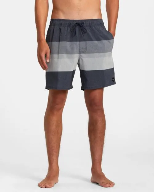 Rvca Westport Yarndye Elastic Waist Boardshorts 17034 Moody Blue Men Boardshorts