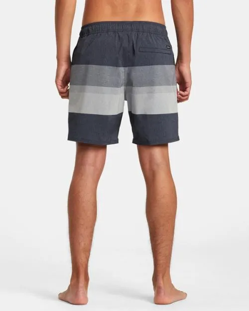 Rvca Westport Yarndye Elastic Waist Boardshorts 17034 Moody Blue Men Boardshorts
