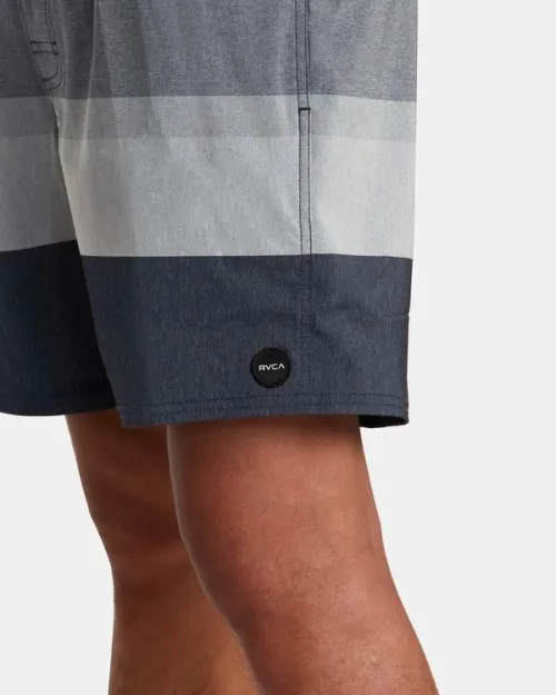 Rvca Westport Yarndye Elastic Waist Boardshorts 17034 Moody Blue Men Boardshorts