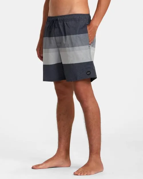 Rvca Westport Yarndye Elastic Waist Boardshorts 17034 Moody Blue Men Boardshorts