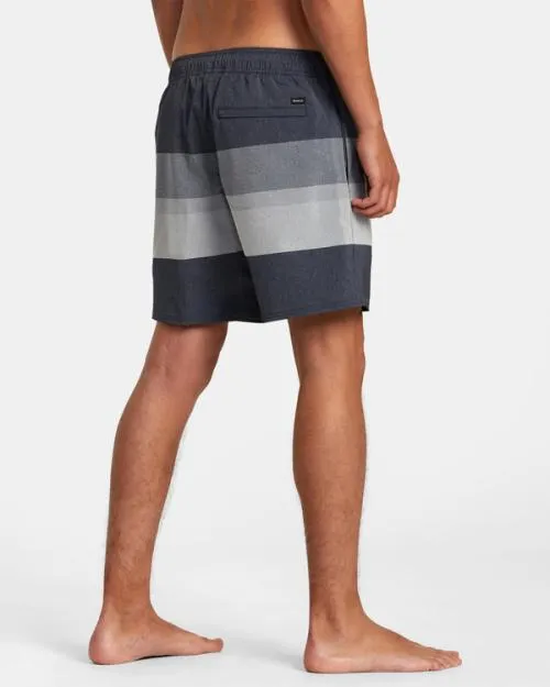 Rvca Westport Yarndye Elastic Waist Boardshorts 17034 Moody Blue Men Boardshorts