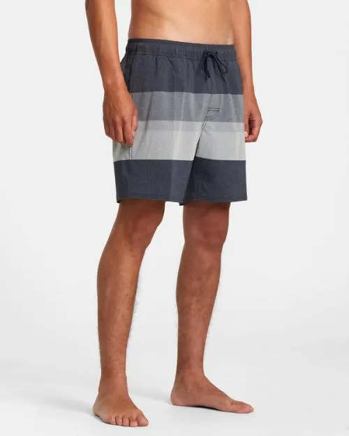 Rvca Westport Yarndye Elastic Waist Boardshorts 17034 Moody Blue Men Boardshorts
