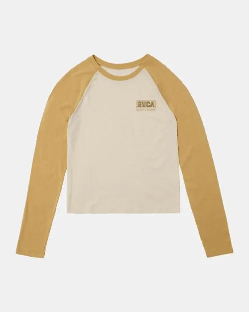 Rvca Workerwear Long Sleeve TShirt Latte Women Tees and Tanks