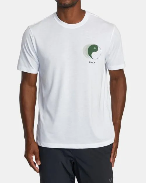 Rvca Yin Yang Pin TShirt White SportMen Short Sleeves