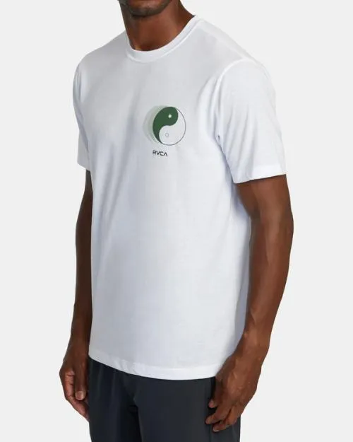Rvca Yin Yang Pin TShirt White SportMen Short Sleeves