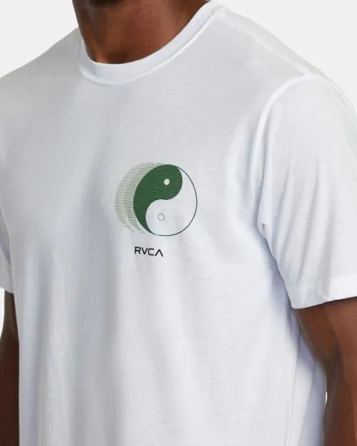 Rvca Yin Yang Pin TShirt White SportMen Short Sleeves