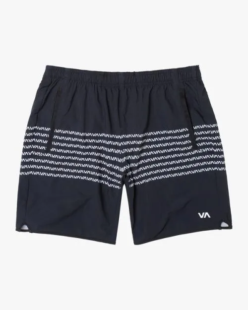 Rvca YOGGER STRETCH ATHLETIC SHORTS 17034 Blackwhite Men Athletic Shorts
