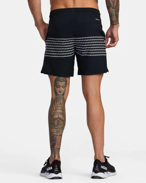Rvca YOGGER STRETCH ATHLETIC SHORTS 17034 Blackwhite Men Athletic Shorts