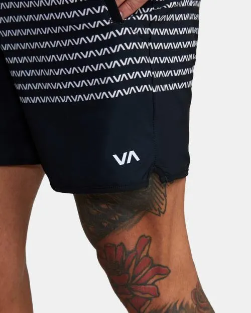 Rvca YOGGER STRETCH ATHLETIC SHORTS 17034 Blackwhite Men Athletic Shorts