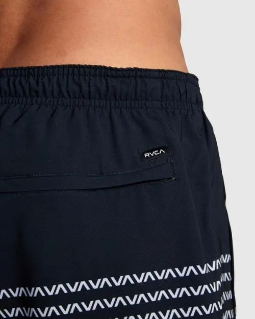 Rvca YOGGER STRETCH ATHLETIC SHORTS 17034 Blackwhite Men Athletic Shorts