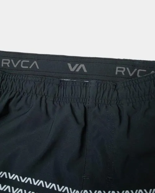 Rvca YOGGER STRETCH ATHLETIC SHORTS 17034 Blackwhite Men Athletic Shorts
