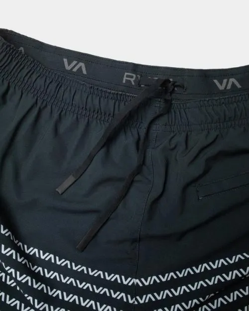 Rvca YOGGER STRETCH ATHLETIC SHORTS 17034 Blackwhite Men Athletic Shorts