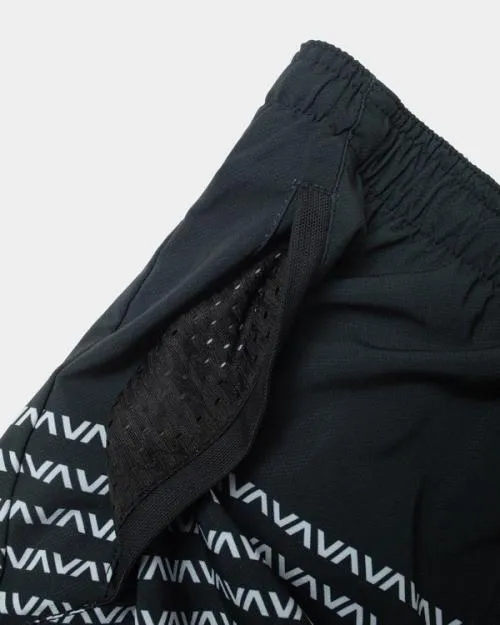 Rvca YOGGER STRETCH ATHLETIC SHORTS 17034 Blackwhite Men Athletic Shorts