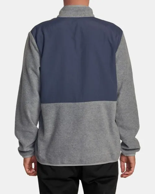 Rvca Yukon ZipUp Hooded Fleece Heather Grey Men Hoodies and Sweatshirts