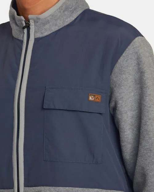 Rvca Yukon ZipUp Hooded Fleece Heather Grey Men Hoodies and Sweatshirts