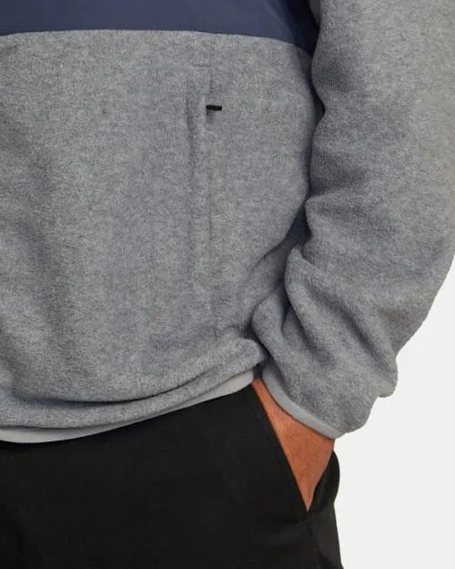 Rvca Yukon ZipUp Hooded Fleece Heather Grey Men Hoodies and Sweatshirts