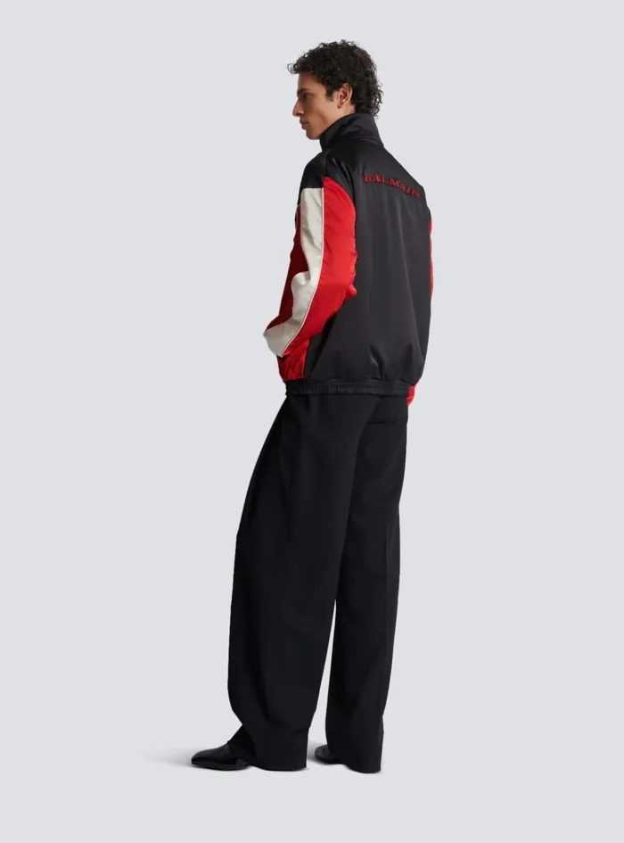 Satin Racing Jacket In Three Colours Red Men Balmain Outerwear