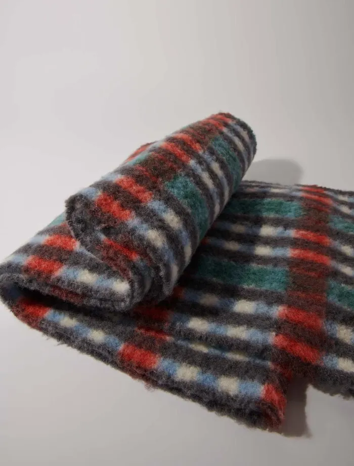 Scarves and Ponchos Women Maje Alpaca Blend Check Scarf Red Tartan