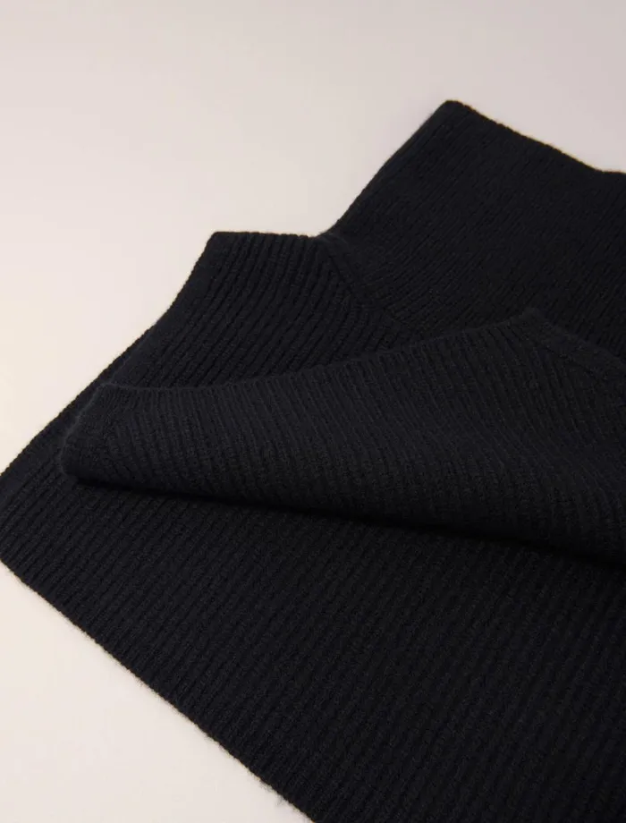 Scarves and Ponchos Women Maje ButtonUp Wool Mix Collar Wrap Black
