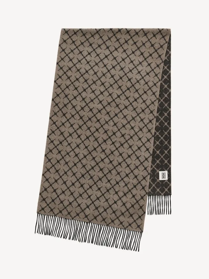 Scarves Women By Malene Birger Ortega Cashmereblend Scarf Grey Brown Melange