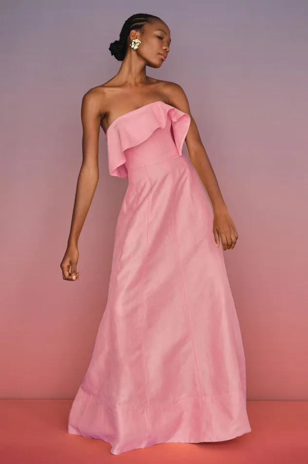 Shallows Strapless Gown Bon Bon Pink Women Aje Maxi Dresses