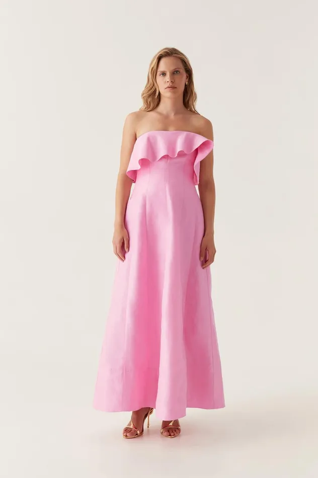Shallows Strapless Gown Bon Bon Pink Women Aje Maxi Dresses