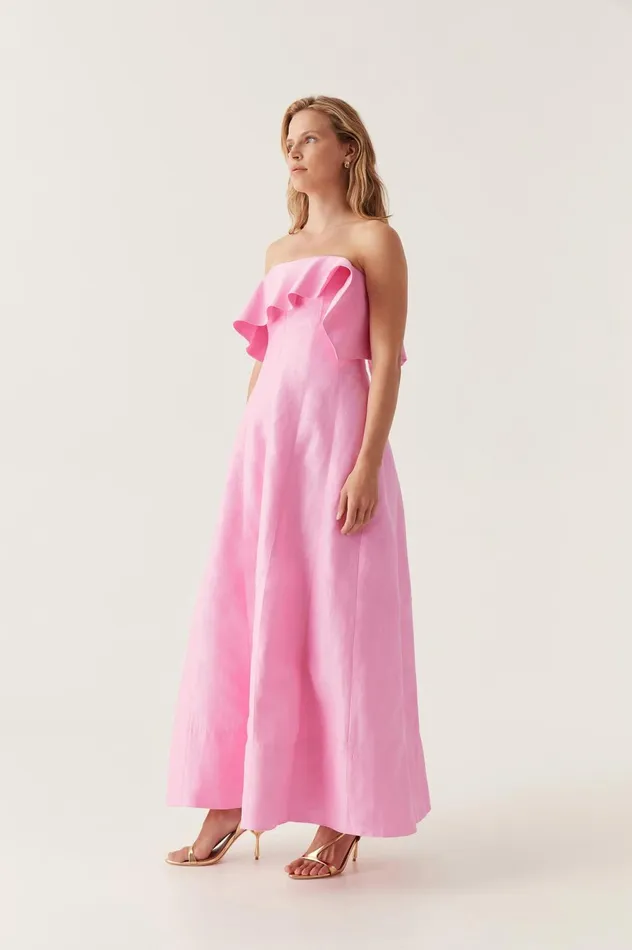 Shallows Strapless Gown Bon Bon Pink Women Aje Maxi Dresses