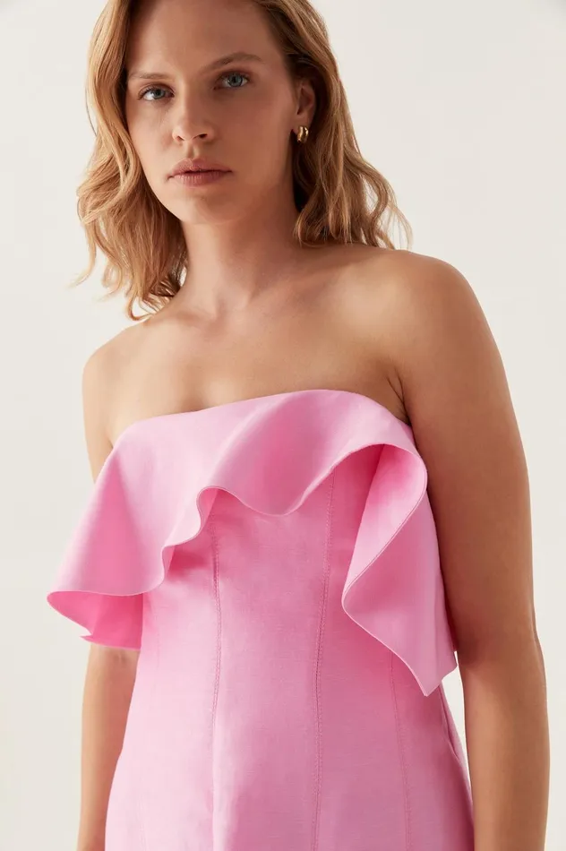 Shallows Strapless Gown Bon Bon Pink Women Aje Maxi Dresses