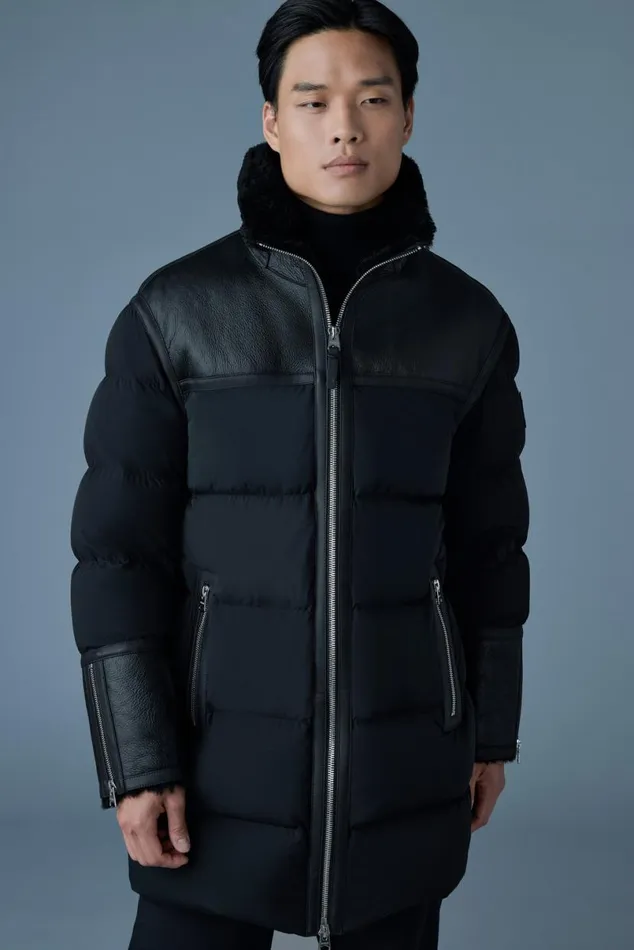 Shearling Jackets Men Mackage NICHOLAS Mixedmedia Shearling Down Parka Black Shearling Jackets Men Mackage NICHOLAS Mixedmedia Shearling Down Parka Black
