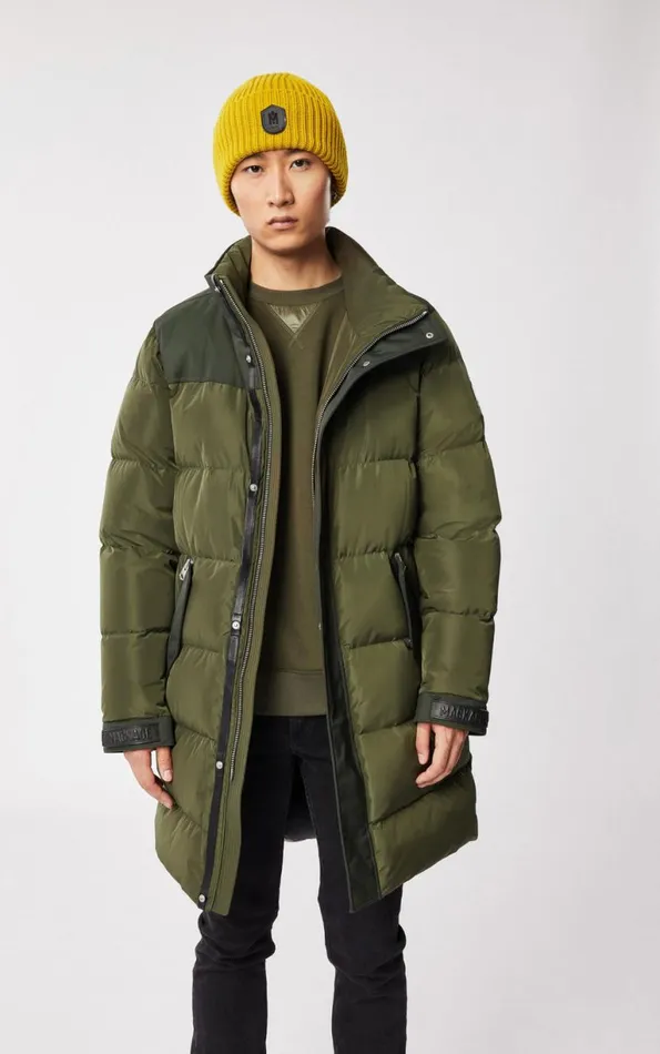 Shearling Jackets Men Mackage REYNOLD Down Coat With Removable Shearling Bib And Hood Black