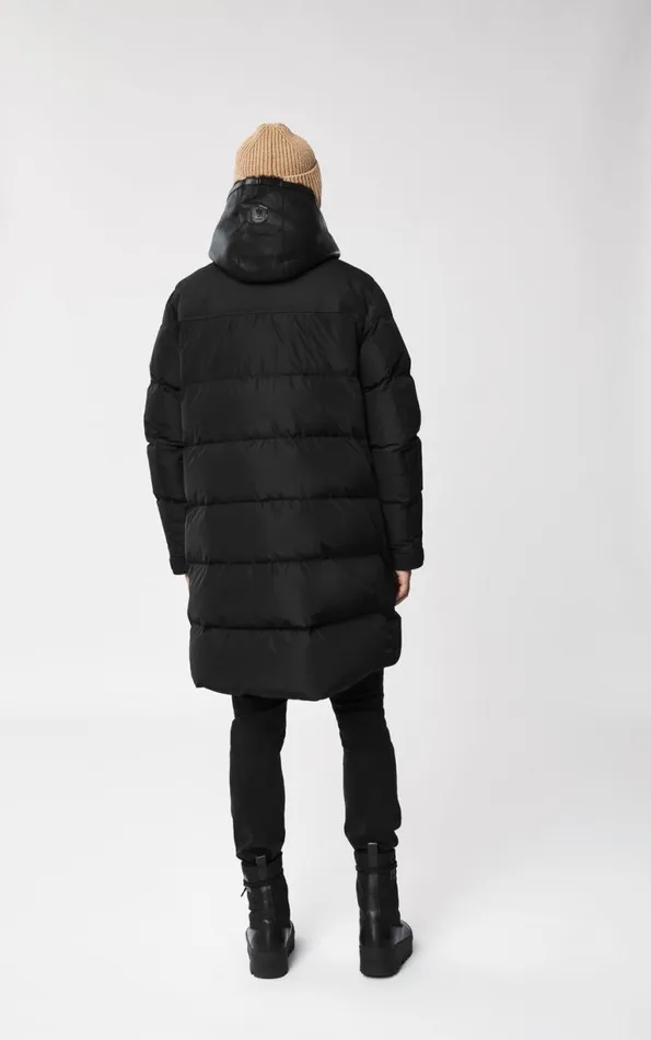 Shearling Jackets Men Mackage REYNOLD Down Coat With Removable Shearling Bib And Hood Black