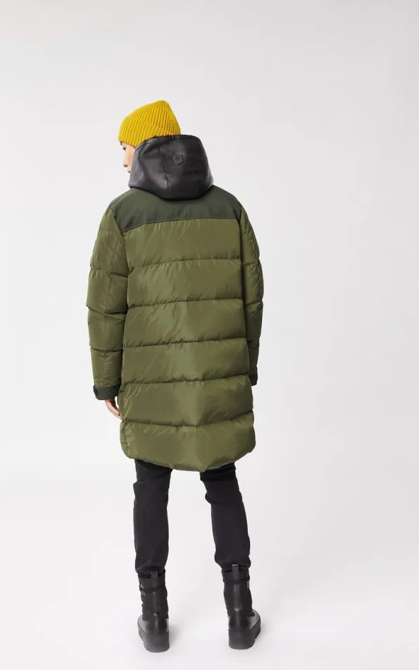Shearling Jackets Men Mackage REYNOLD Down Coat With Removable Shearling Bib And Hood Black