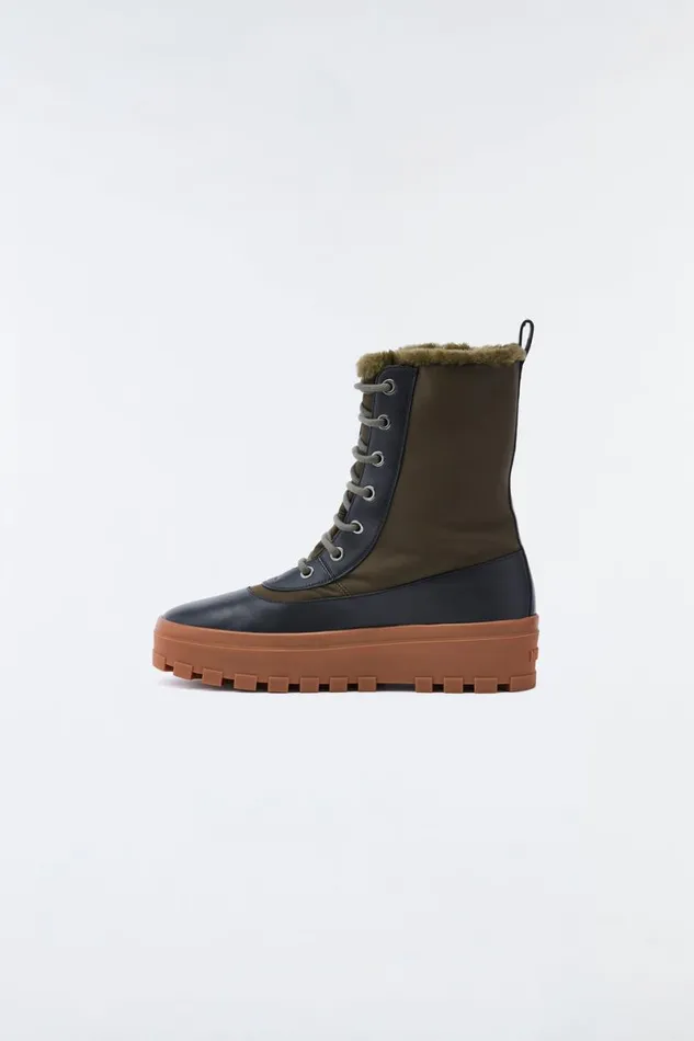 Shearling Lined Boots Men Mackage HERO Shearlinglined Winter Boot For Men Army