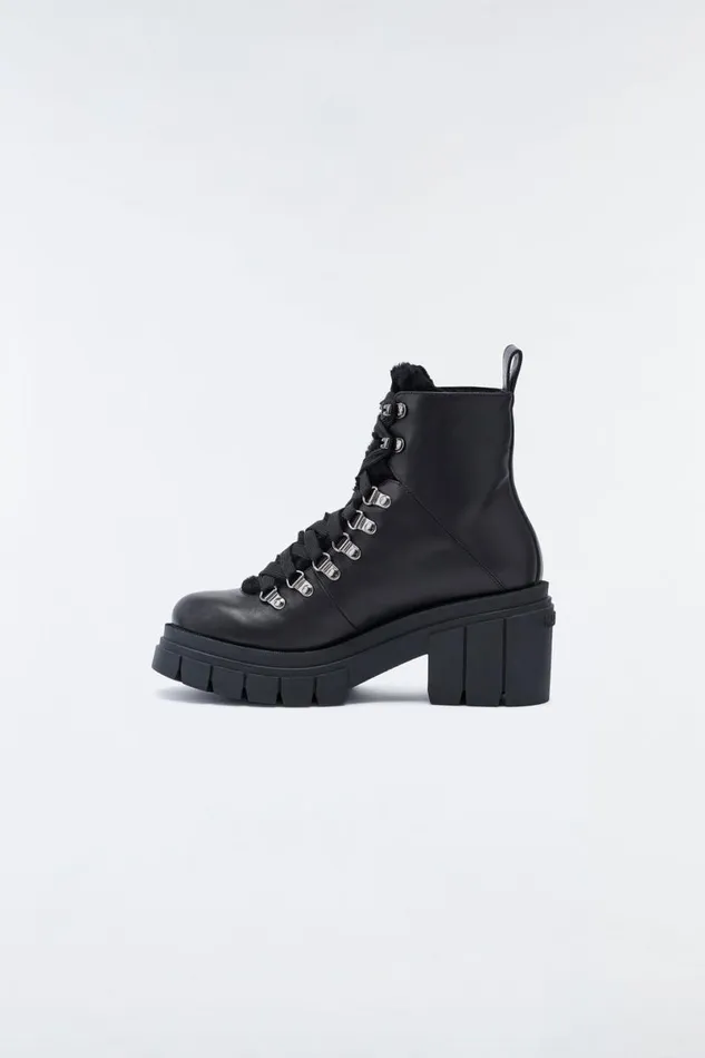 Shearling Lined Boots Women Mackage SUMMIT Shearlinglined Lamb Leather Ankle Boot For Women Black