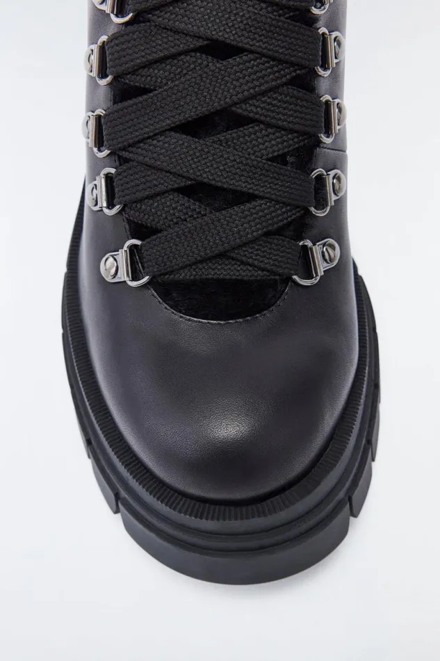 Shearling Lined Boots Women Mackage SUMMIT Shearlinglined Lamb Leather Ankle Boot For Women Black