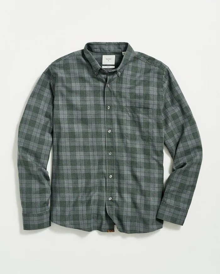 Shirting Men Billy Reid Melange Plaid Tuscumbia Shirt Bd Charcoalgreen