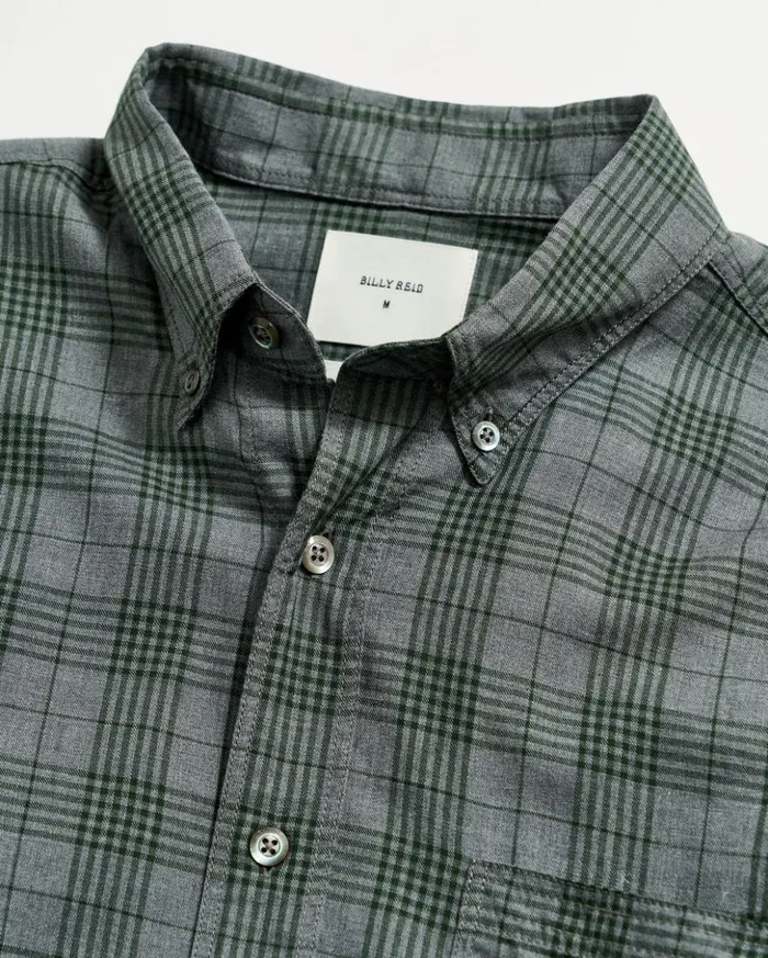 Shirting Men Billy Reid Melange Plaid Tuscumbia Shirt Bd Charcoalgreen