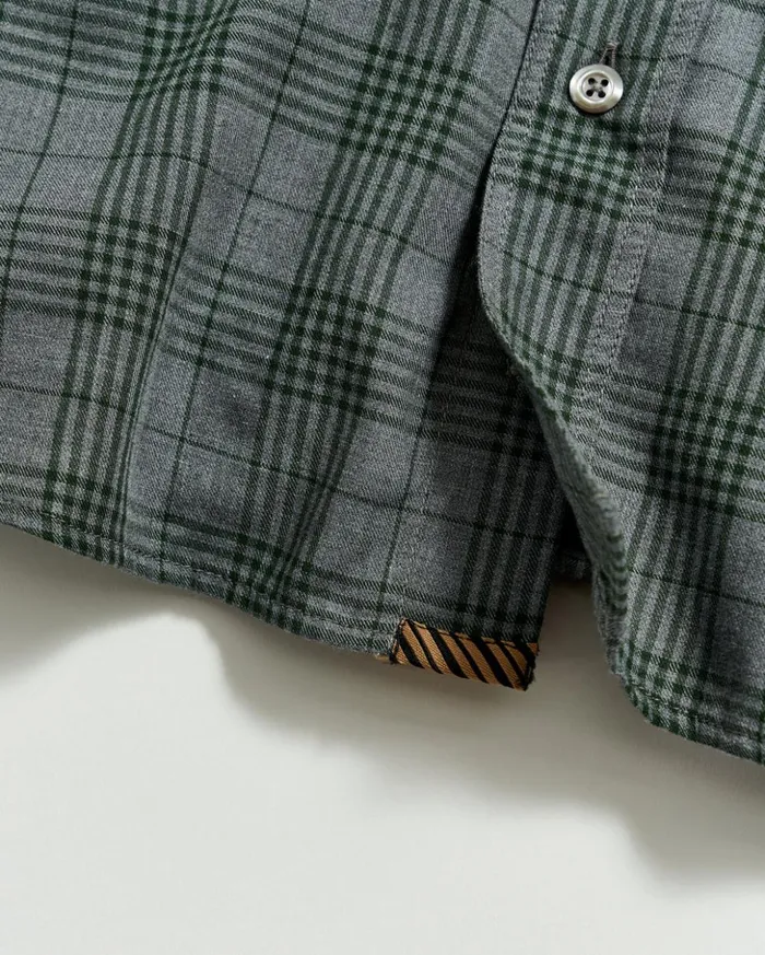 Shirting Men Billy Reid Melange Plaid Tuscumbia Shirt Bd Charcoalgreen