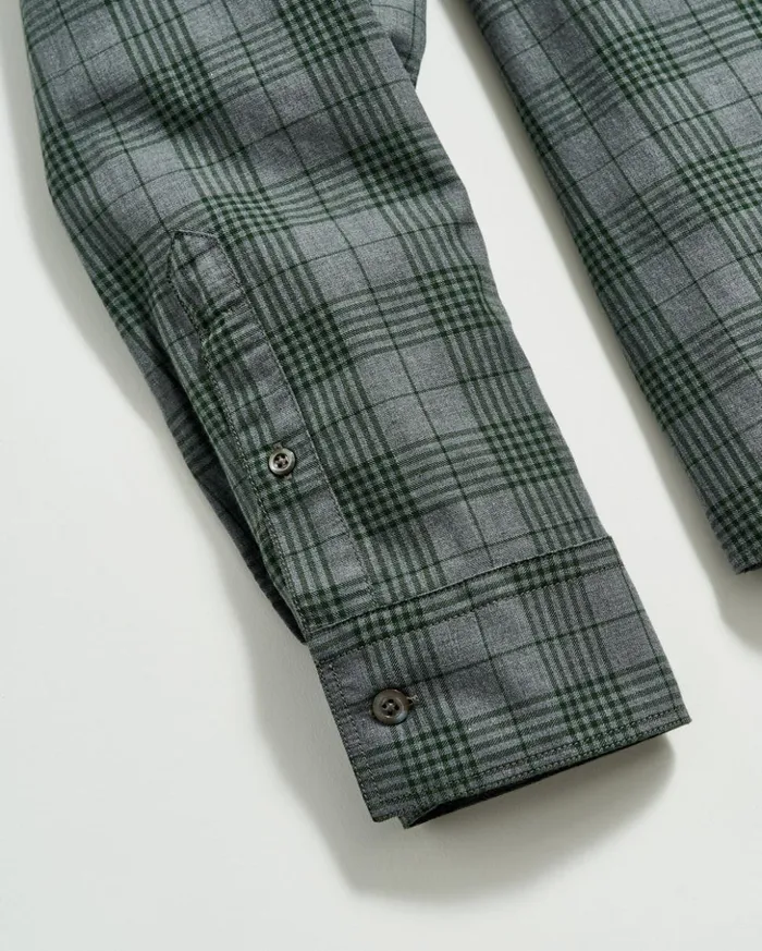 Shirting Men Billy Reid Melange Plaid Tuscumbia Shirt Bd Charcoalgreen