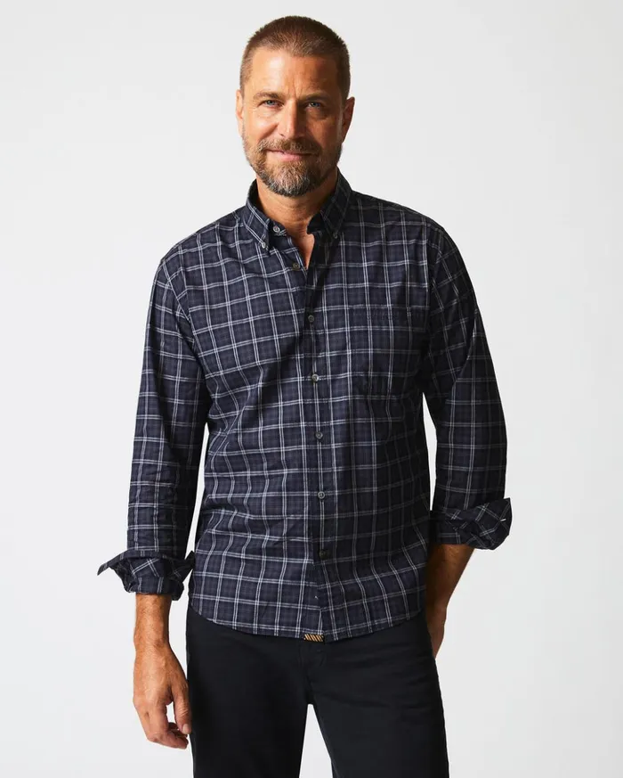 Shirting Men Billy Reid Plaid Tuscumbia Shirt Bd Blackgrey