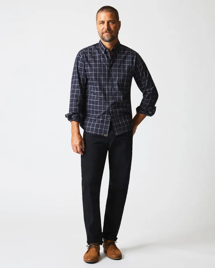 Shirting Men Billy Reid Plaid Tuscumbia Shirt Bd Blackgrey