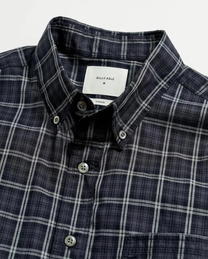Shirting Men Billy Reid Plaid Tuscumbia Shirt Bd Blackgrey