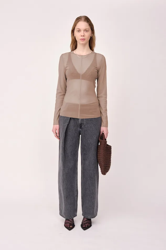 Shirts and Blouses Alba Cut 8211 Taupe Gray Wonhundred Women