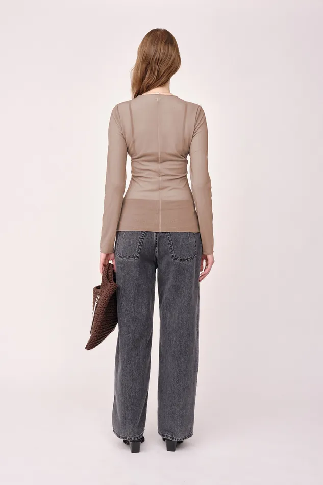 Shirts and Blouses Alba Cut 8211 Taupe Gray Wonhundred Women