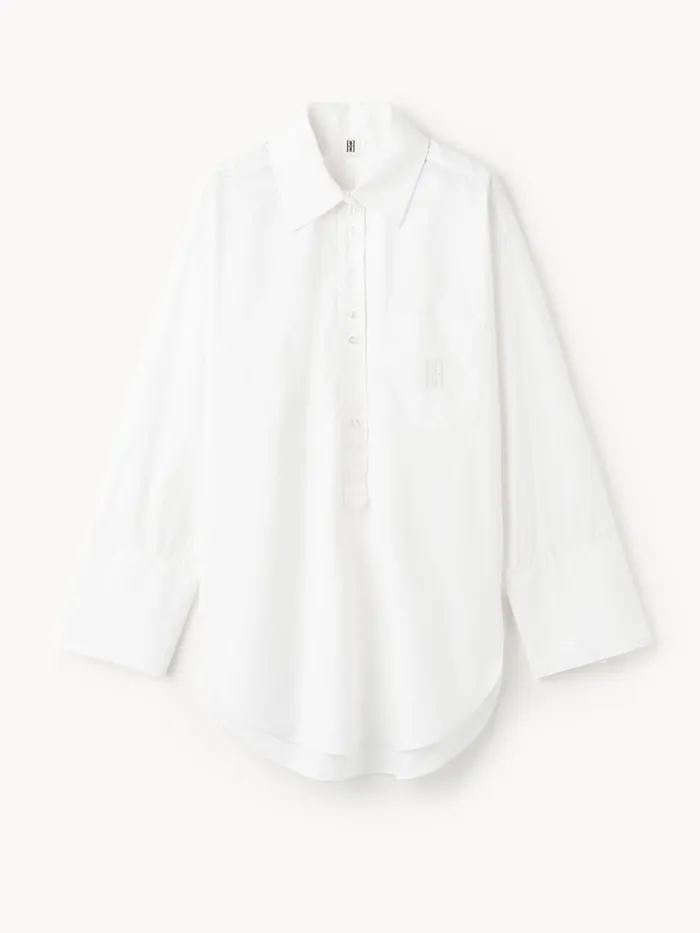 Shirts and Blouses Women By Malene Birger Maye Organic Cotton Shirt Pure White