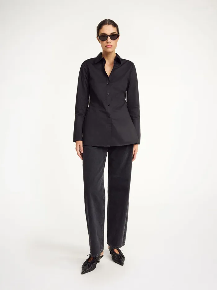 Shirts and Blouses Women By Malene Birger Padano Organic Cotton Shirt Black