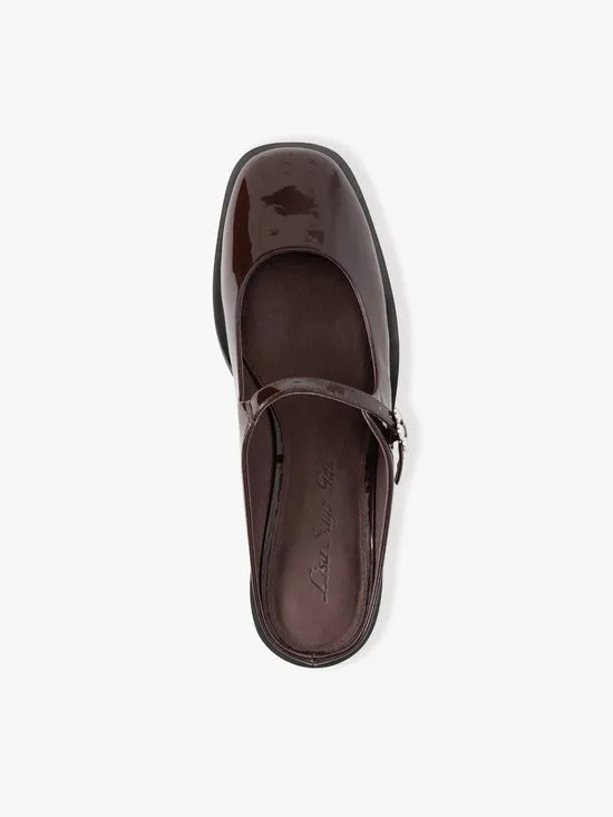 Shoes Women Lisa Says Gah Ella Mary Jane Mule Chocolate Patent